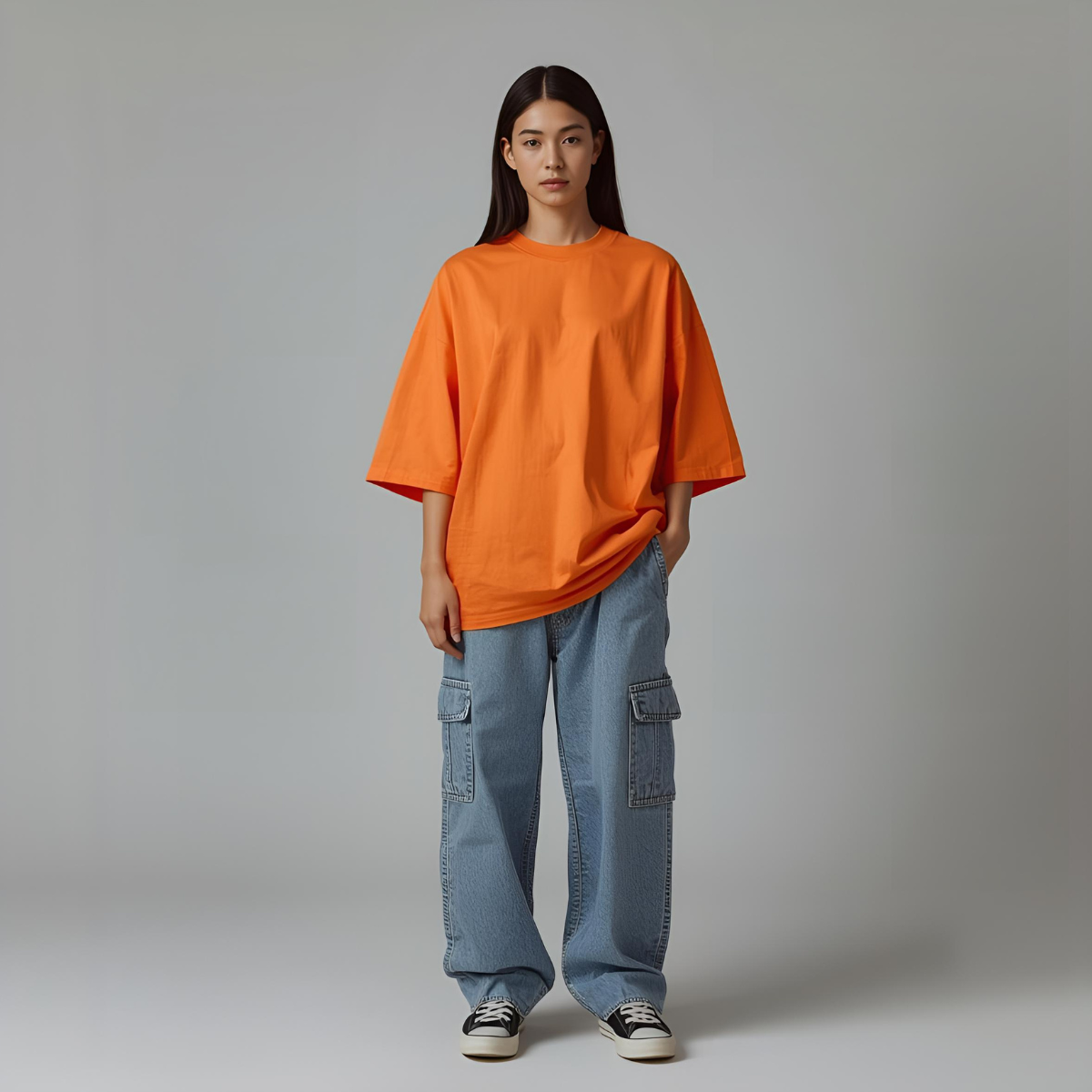 CITRINA | Oversized Orange Modern Casual Tee