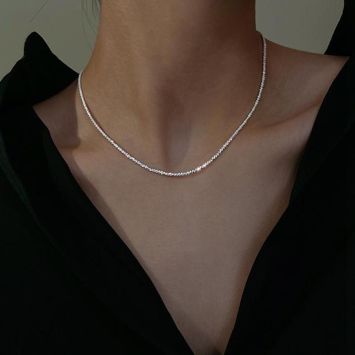 Silver Double Chain Celestial Necklace for Women