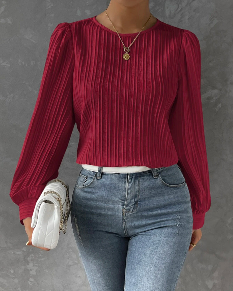 Chic Round Neck Blouse