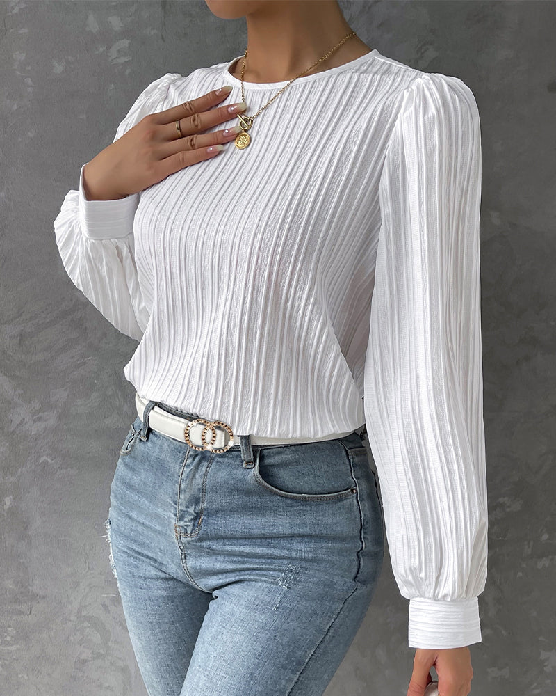Chic Round Neck Blouse