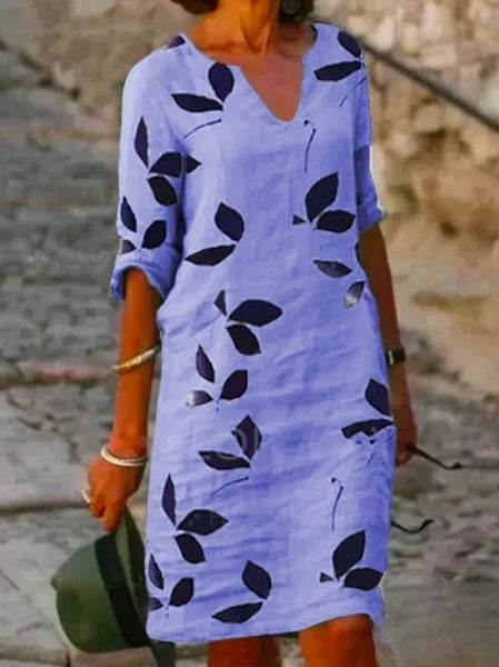 Floral Print Half Sleeve Dress for Women