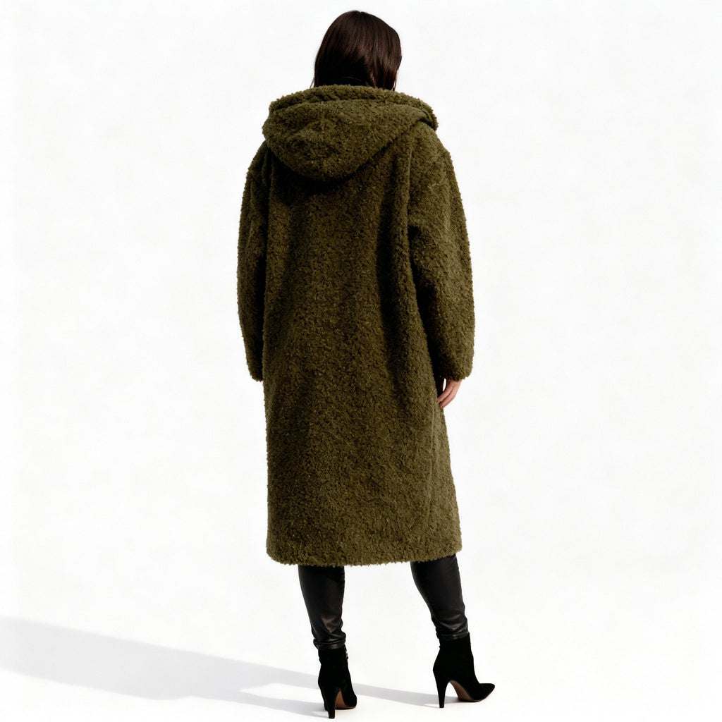 Stylish Long Plush Fleece Coat for Women
