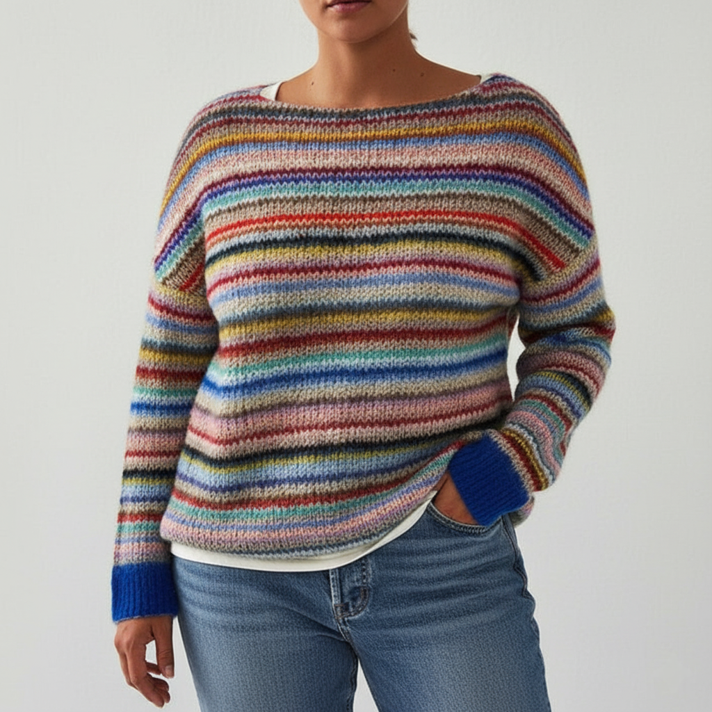 Plus Size Women's Colorful Knit Sweater