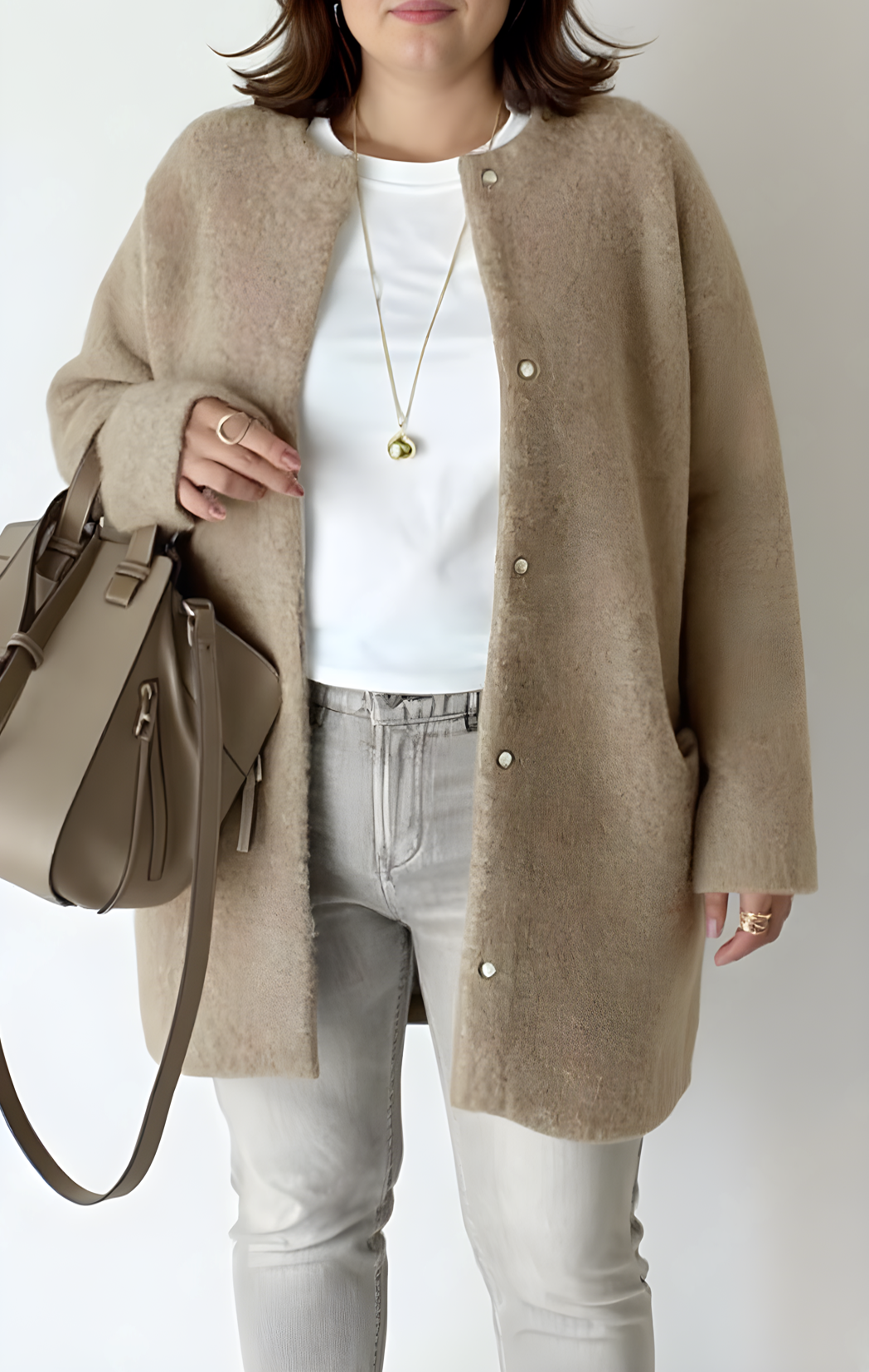 Stylish Plus Size Relaxed Knit Cardigan for Women