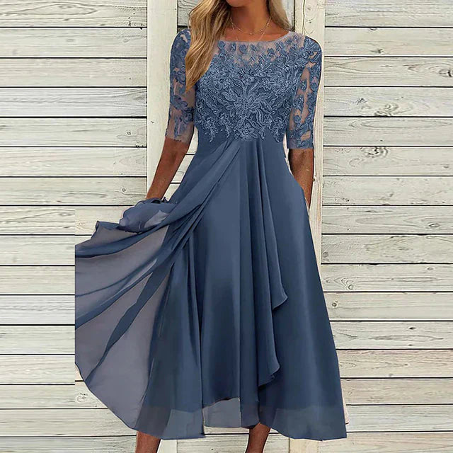 Elegant Navy Blue Evening Gown