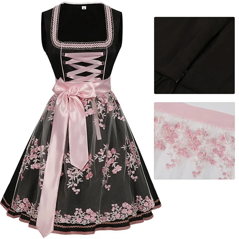 Floral Dirndl Dress Perfect for Oktoberfest Celebrations
