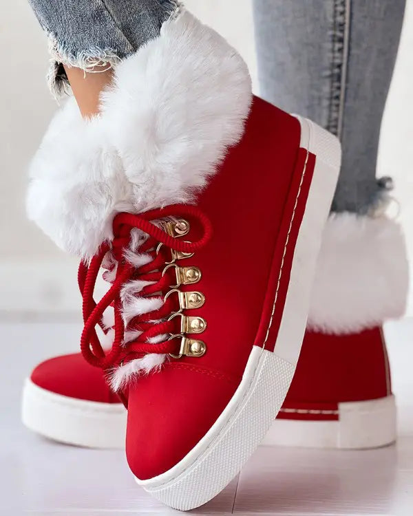 Chic Lace-Up Padded Ankle Boots