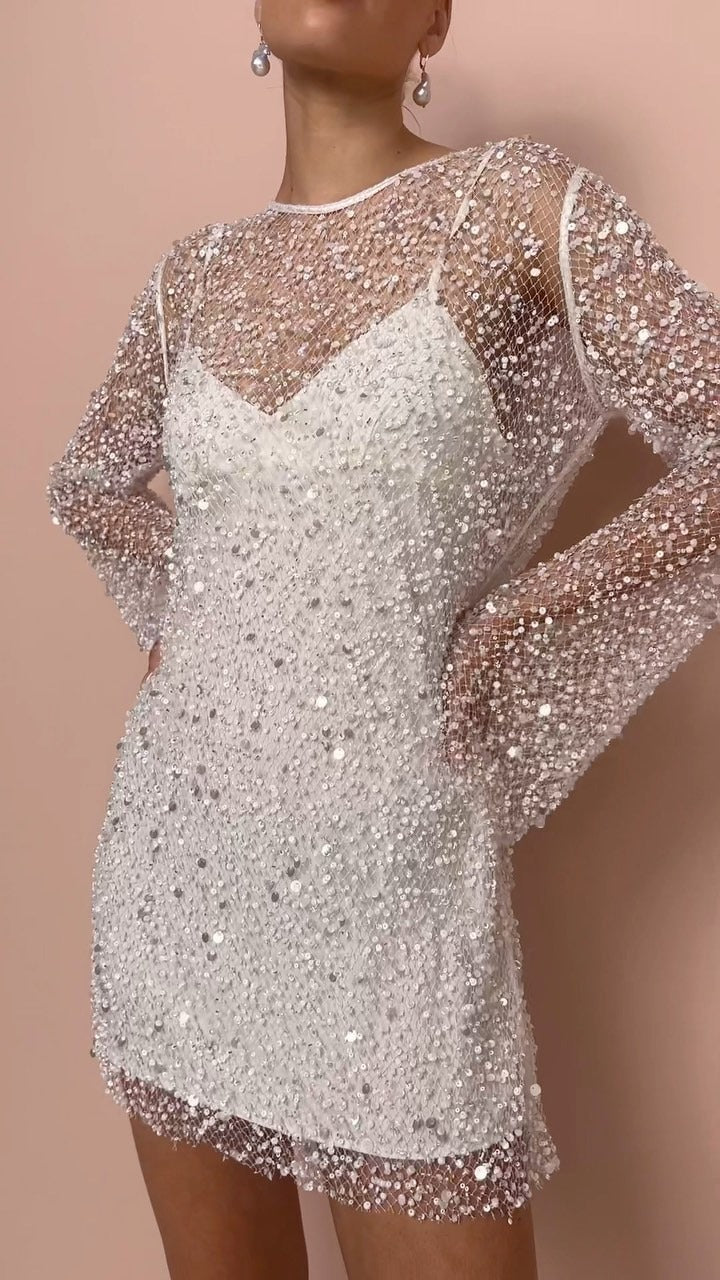 Sparkling Sheer Mesh Gown