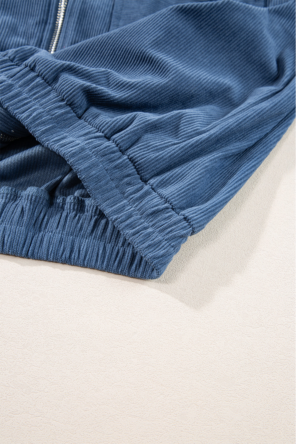 Teal Zip-Up Hooded Jacket with Adjustable Drawstring