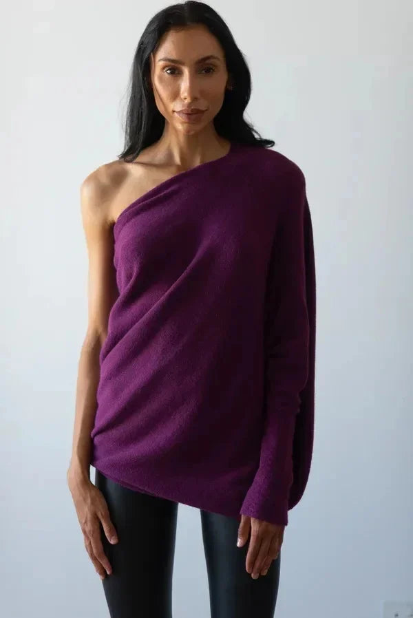 Asymmetrical Draped Sweater by Paulina