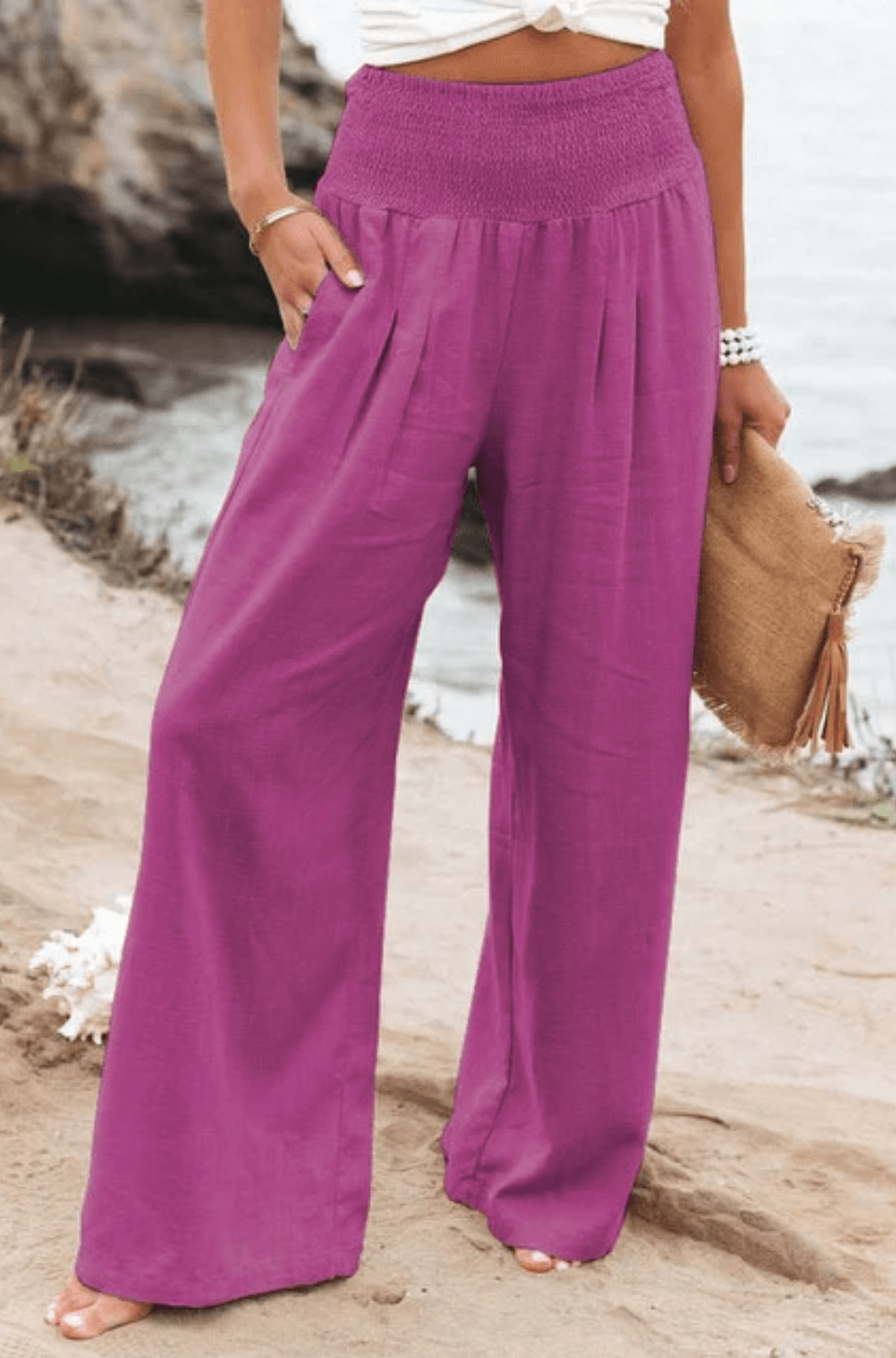 Chic Stretch Palazzo Pants for Women
