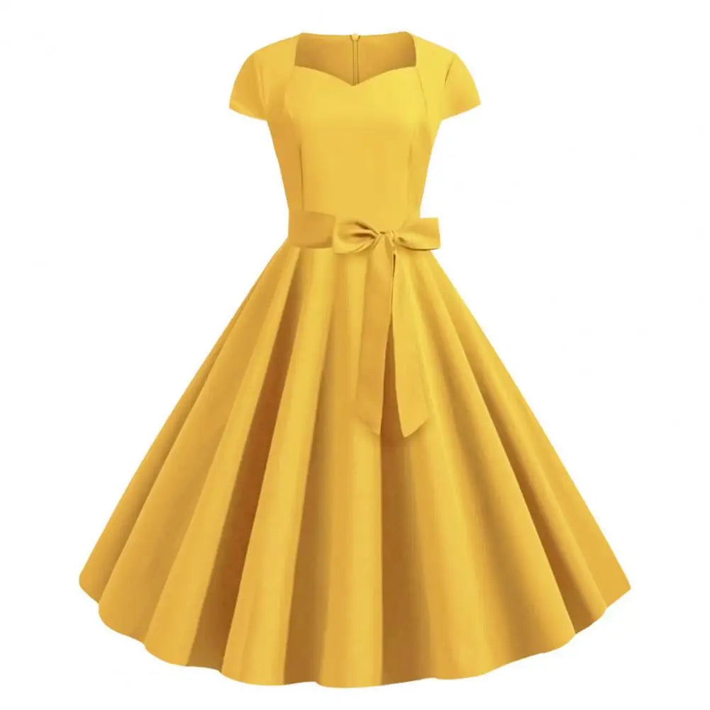 Sacha - Vibrant Yellow 1950s Retro Dress